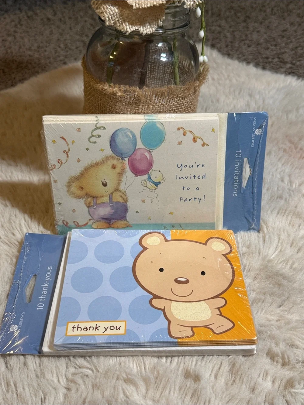 ✨American Greeting Cute Bear Baby Shower Invitations and Thank You Cards✨